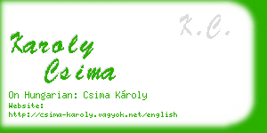 karoly csima business card