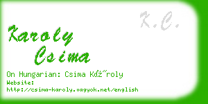 karoly csima business card